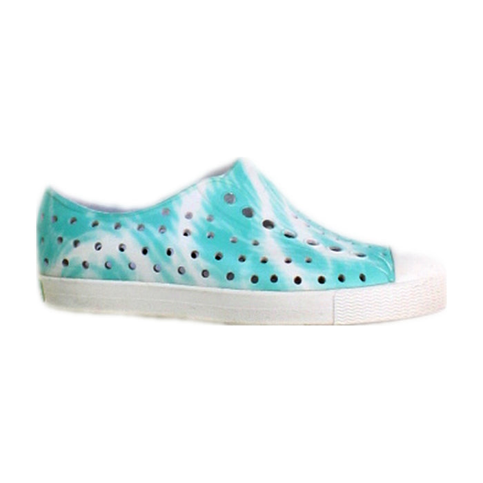 A Teal Slip Ons from Native Shoes in size 3T for neutral. (Front View)