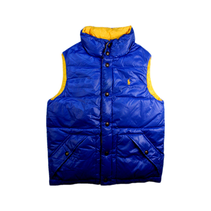 A Blue Outerwear Vests from Polo Ralph Lauren in size 8Y for boy. (Front View)
