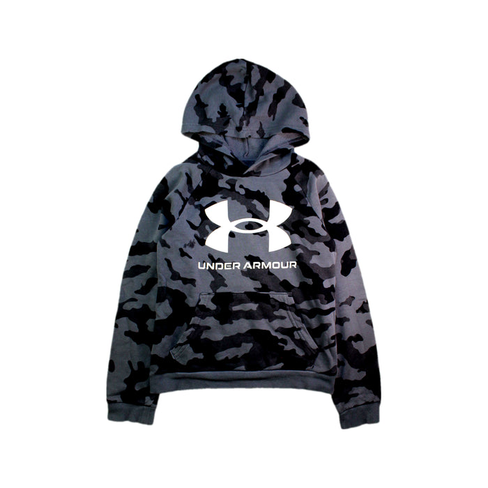 A Black Hooded Sweatshirts from Under Armour in size 10Y for boy. (Front View)