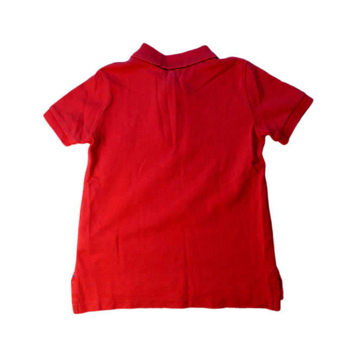 A Red Short Sleeve Polos from Polo Ralph Lauren in size 4T for boy. (Back View)
