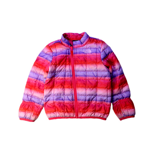 A Pink Puffer/Quilted Jackets from The North Face in size 18-24M for girl. (Front View)