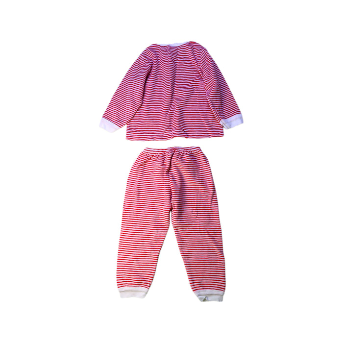 A Red Pyjama Sets from Petit Bateau in size 2T for girl. (Back View)