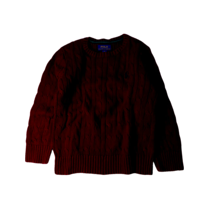 A Burgundy Knit Sweaters from Polo Ralph Lauren in size 6T for boy. (Front View)