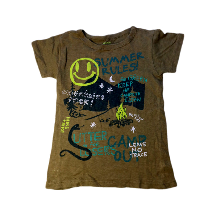 A Green Short Sleeve T Shirts from Crewcuts in size 4T for boy. (Front View)