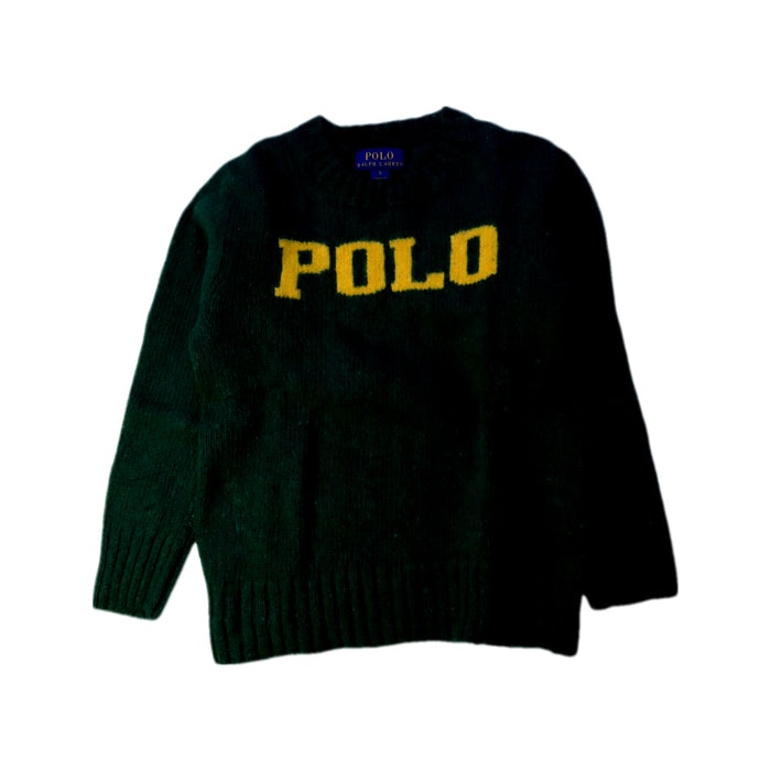 A Green Knit Sweaters from Polo Ralph Lauren in size 7Y for boy. (Front View)