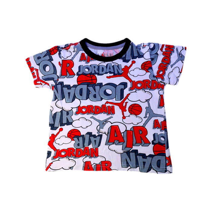 A Red Short Sleeve T Shirts from Air Jordan in size 5T for boy. (Front View)