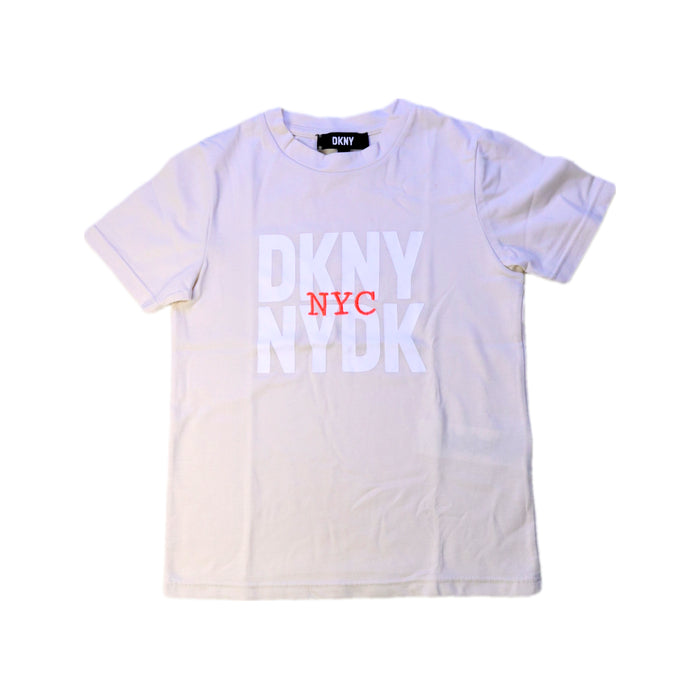 A White Short Sleeve T Shirts from DKNY in size 6T for neutral. (Front View)