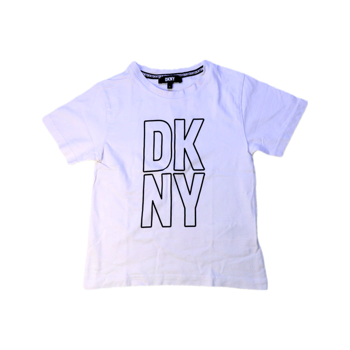A White Short Sleeve T Shirts from DKNY in size 6T for neutral. (Front View)