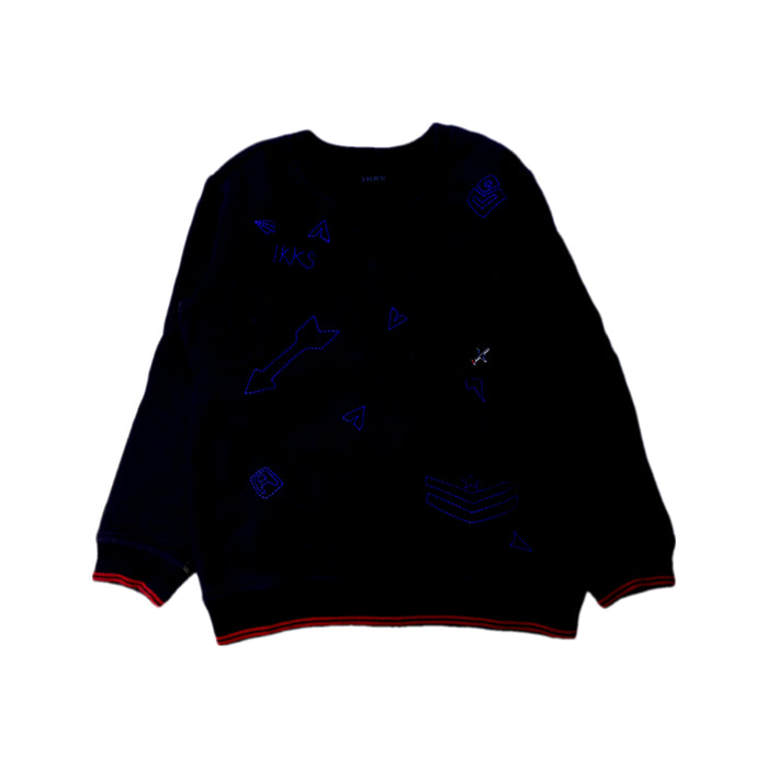 A Black Crewneck Sweatshirts from IKKS in size 6T for boy. (Front View)