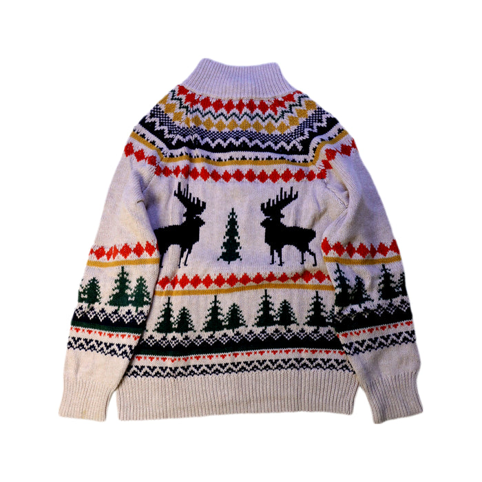 A Beige Zippered Sweatshirts from Crewcuts in size 6T for boy. (Back View)