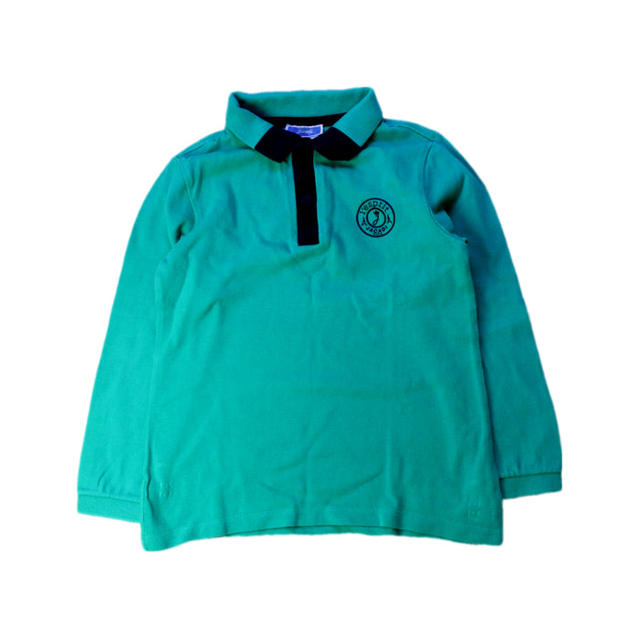 A Green Long Sleeve Polos from Jacadi in size 6T for boy. (Front View)