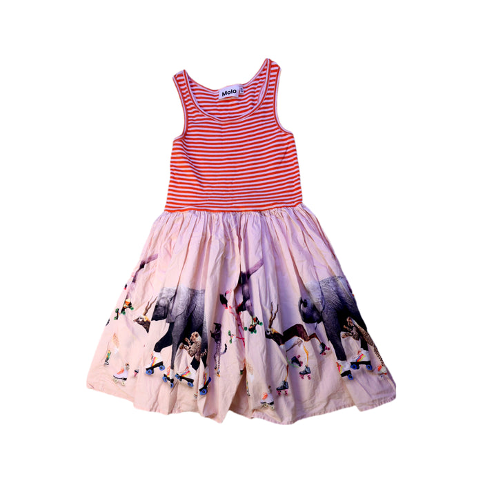 A Red Sleeveless Dresses from Molo in size 7Y for girl. (Front View)