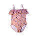 A Pink Swimsuits from Petit Bateau in size 6T for girl. (Front View)