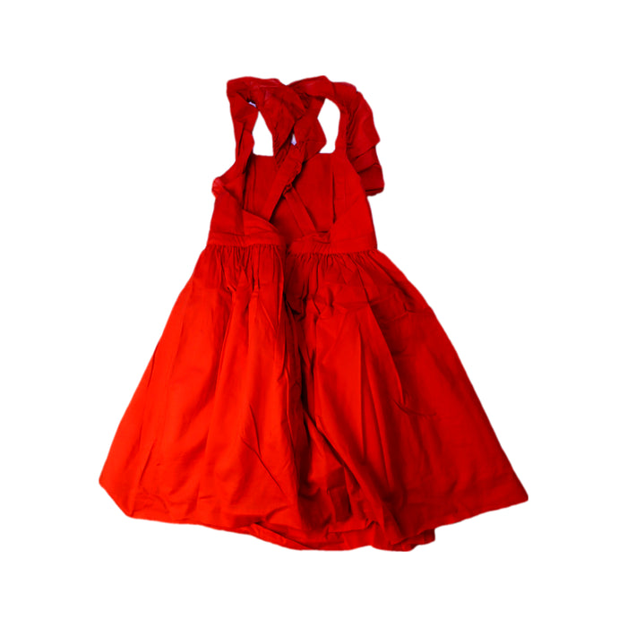 A Red Sleeveless Dresses from Jacadi in size 6T for girl. (Back View)