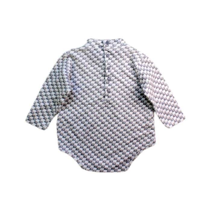 A Grey Long Sleeve Bodysuits from Armani Baby in size 3-6M for boy. (Back View)