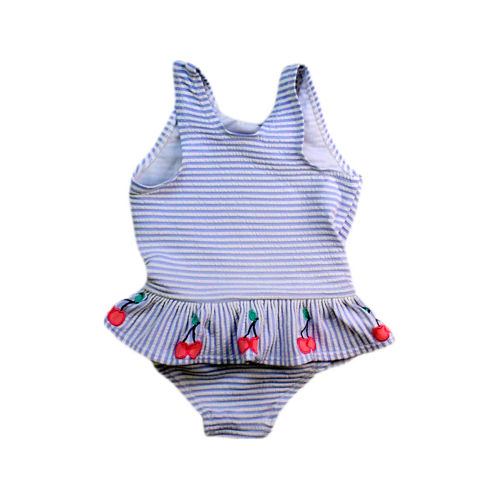 A White Swimsuits from Seed in size 6-12M for girl. (Back View)