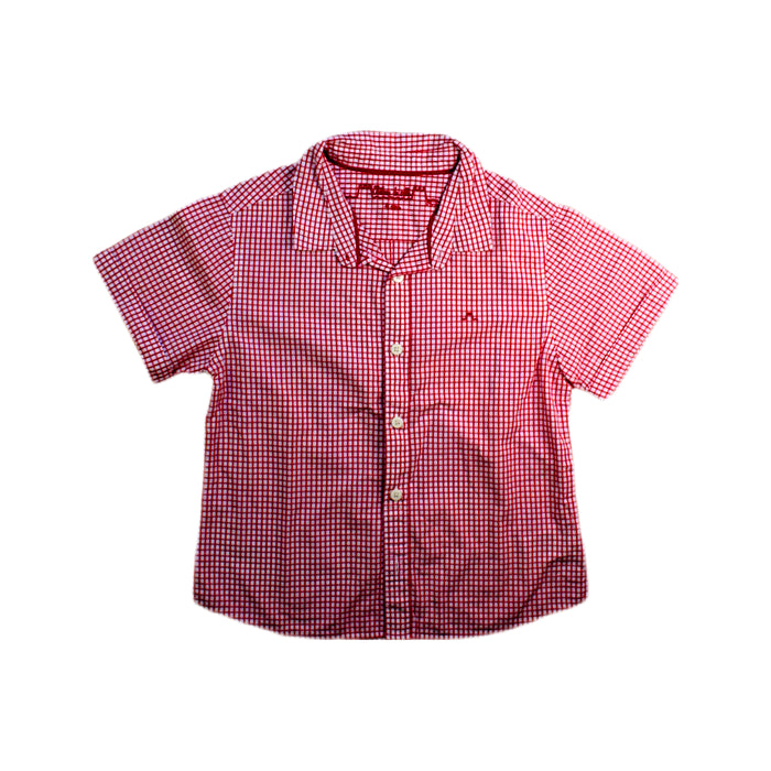 A Red Short Sleeve Shirts from Chateau de Sable in size 4T for boy. (Front View)