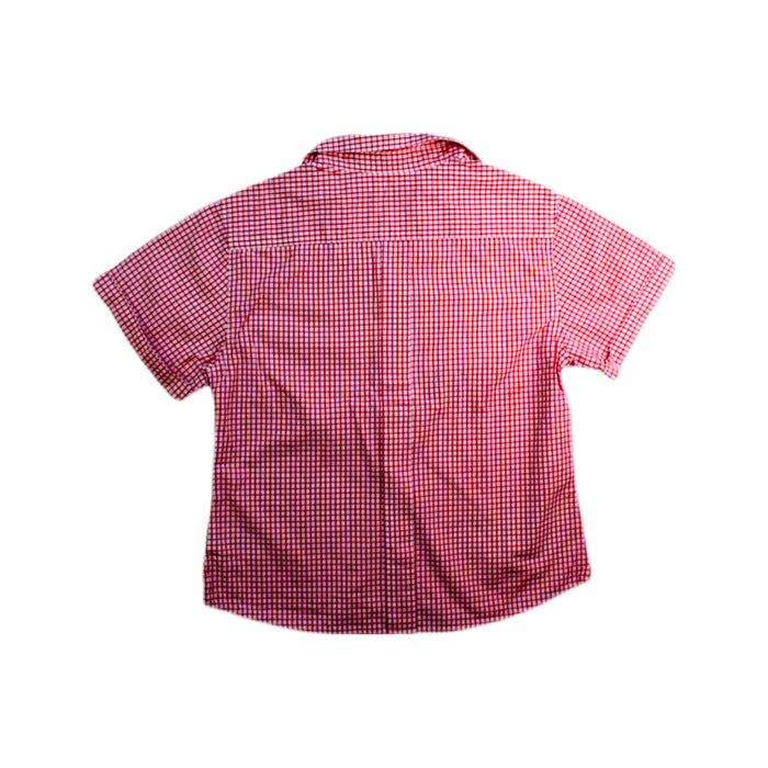 A Red Short Sleeve Shirts from Chateau de Sable in size 4T for boy. (Back View)