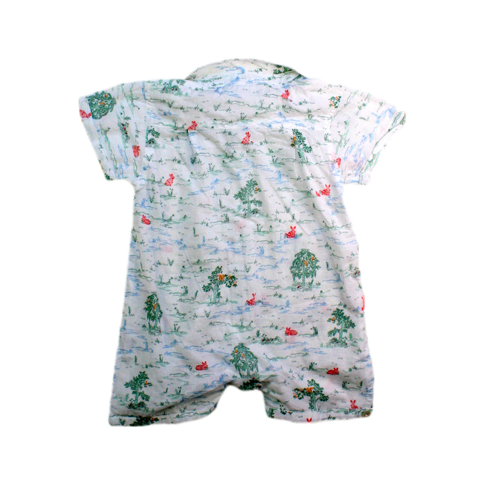 A Green Short Sleeve Rompers from Chateau de Sable in size 0-3M for boy. (Back View)