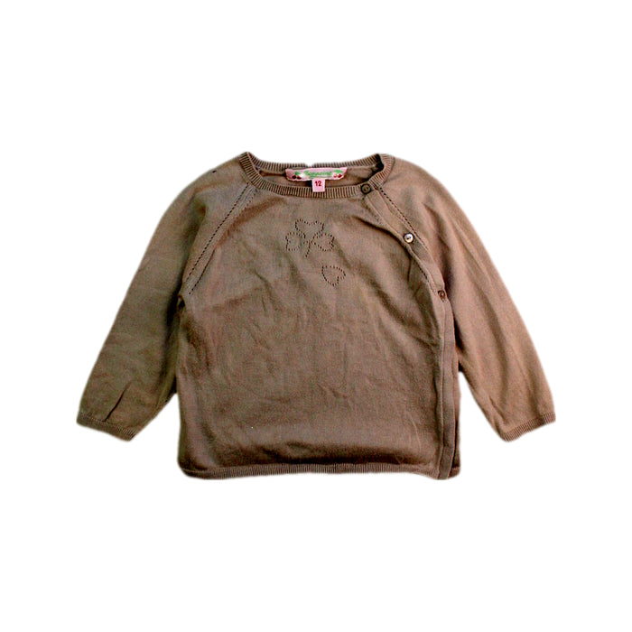 A Taupe Knit Sweaters from Bonpoint in size 6-12M for girl. (Front View)