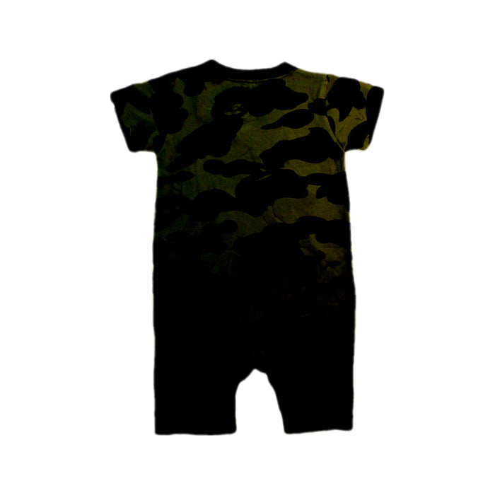 A Green Short Sleeve Rompers from BAPE KIDS in size 12-18M for boy. (Back View)