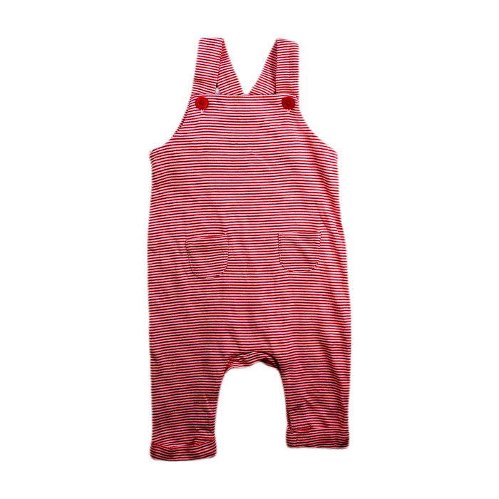 A Red Long Overalls from Chateau de Sable in size Newborn for boy. (Front View)