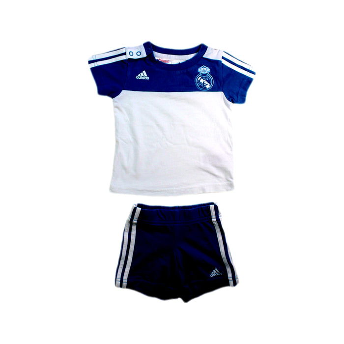 A Blue Shorts Sets from Adidas in size 3-6M for boy. (Front View)