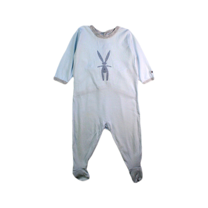 A White Onesies from Petit Bateau in size 3-6M for boy. (Front View)