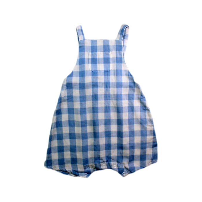A Blue Sleeveless Rompers from Seed in size 12-18M for boy. (Front View)