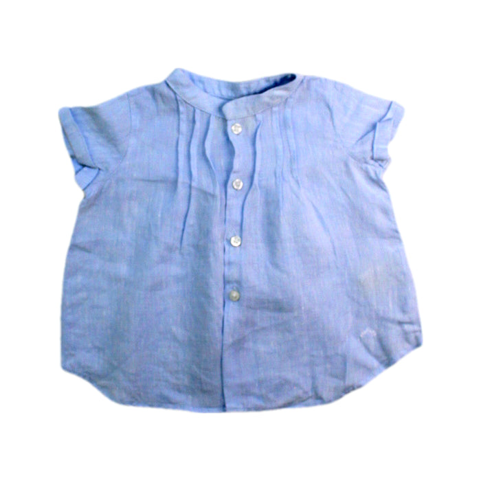 A Blue Short Sleeve Shirts from Nanos in size 3-6M for girl. (Front View)