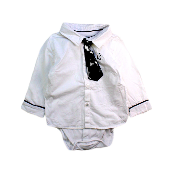 A White Long Sleeve Bodysuits from Karl Lagerfeld in size 6-12M for boy. (Front View)