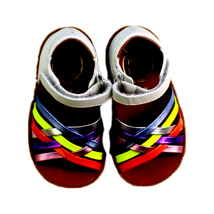 A Multicolour Sandals from Pom d’Api in size 12-18M for girl. (Back View)
