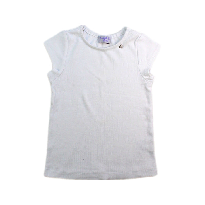 A White Short Sleeve T Shirts from Anna Sui in size 5T for girl. (Front View)