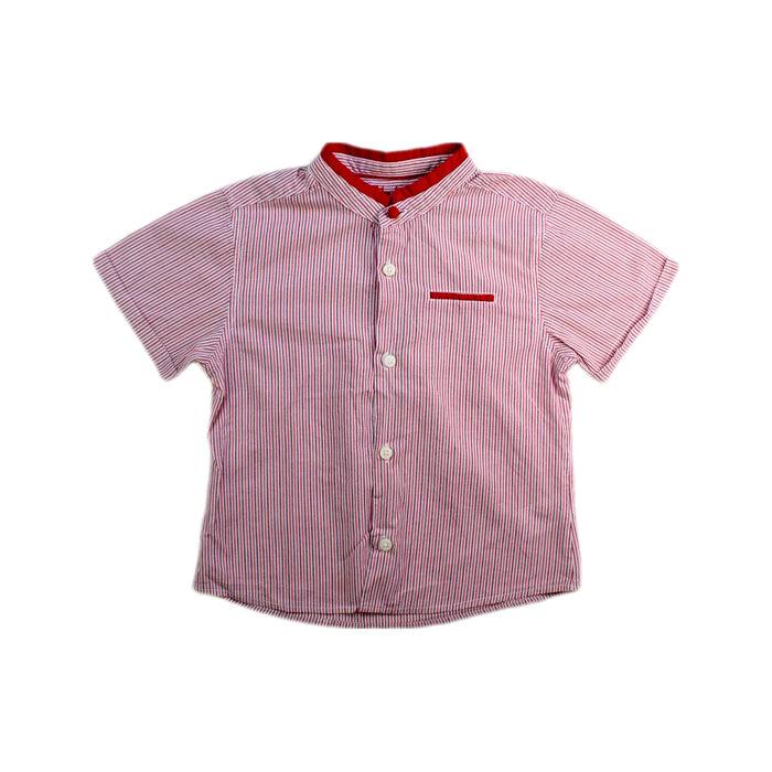 A Red Short Sleeve Shirts from Chateau de Sable in size 18-24M for boy. (Front View)