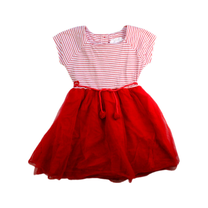 A Red Short Sleeve Dresses from Chateau de Sable in size 3T for girl. (Front View)