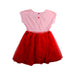 A Red Short Sleeve Dresses from Chateau de Sable in size 3T for girl. (Back View)