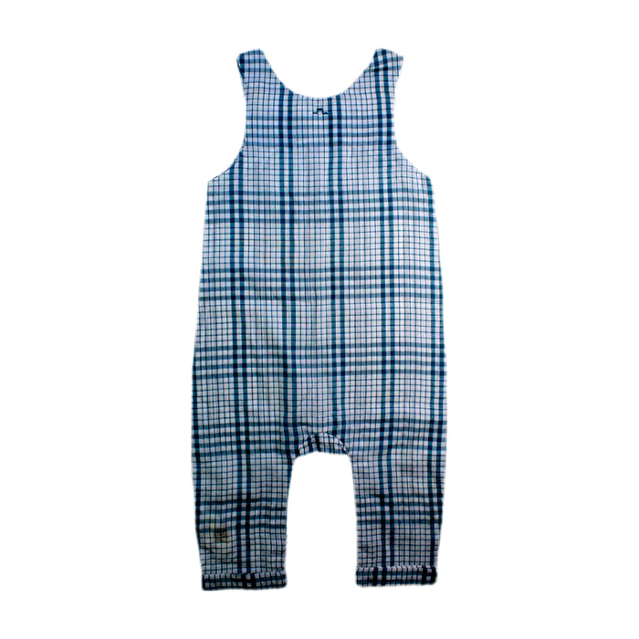A Blue Long Overalls from Chateau de Sable in size 12-18M for boy. (Back View)