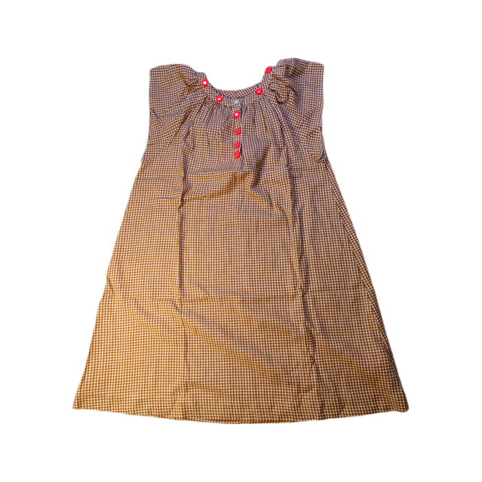 A Beige Sleeveless Dresses from Velveteen in size 8Y for girl. (Front View)