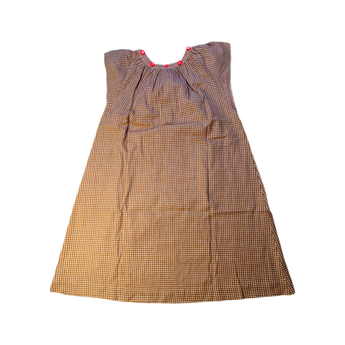 A Beige Sleeveless Dresses from Velveteen in size 8Y for girl. (Back View)