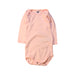A Pink Long Sleeve Bodysuits from Petit Bateau in size 3-6M for girl. (Front View)