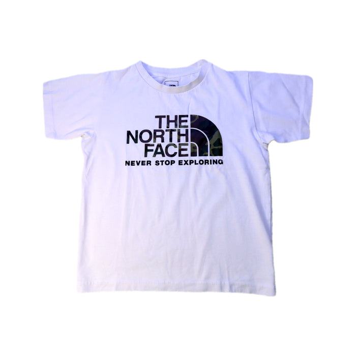 A White Short Sleeve T Shirts from The North Face in size 7Y for boy. (Front View)