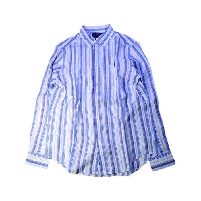 A Blue Long Sleeve Shirts from Polo Ralph Lauren in size 14Y for boy. (Front View)