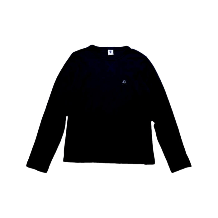 A Navy Long Sleeve T Shirts from Petit Bateau in size 10Y for boy. (Front View)