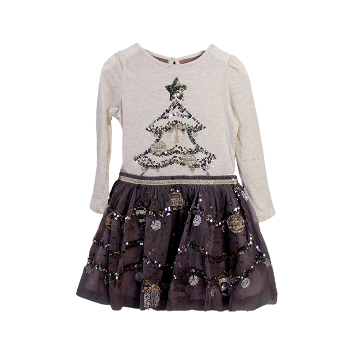 A White Long Sleeve Dresses from Monsoon in size 3T for girl. (Front View)