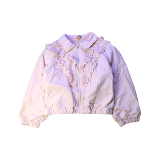A Ivory Lightweight Jackets from Petit Main in size 5T for girl. (Front View)