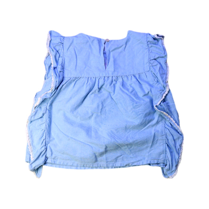 A Blue Sleeveless Tops from Louise Misha in size 6T for girl. (Back View)