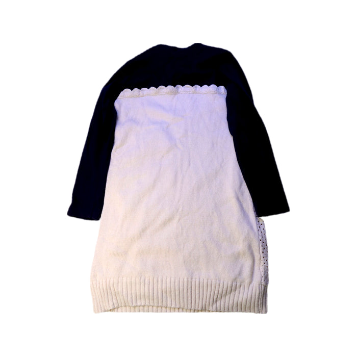 A Navy Long Sleeve Dresses from Petit Main in size 5T for girl. (Back View)