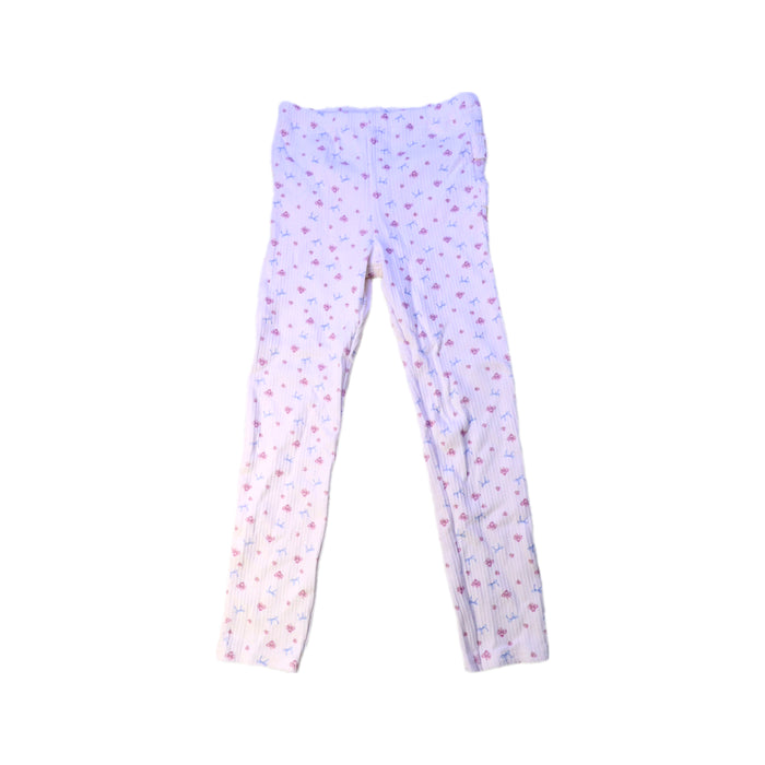A White Leggings from Petit Main in size 7Y for girl. (Front View)