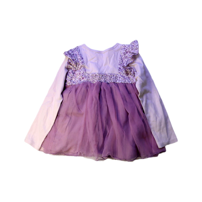 A Pink Sleeveless Dresses from Petit Main in size 5T for girl. (Back View)