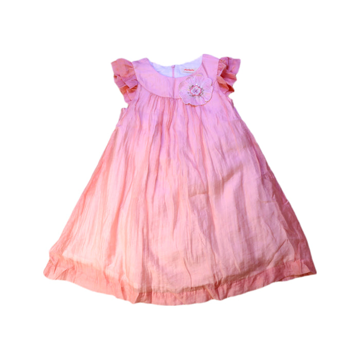 A Pink Sleeveless Dresses from Momonittu in size 8Y for girl. (Front View)